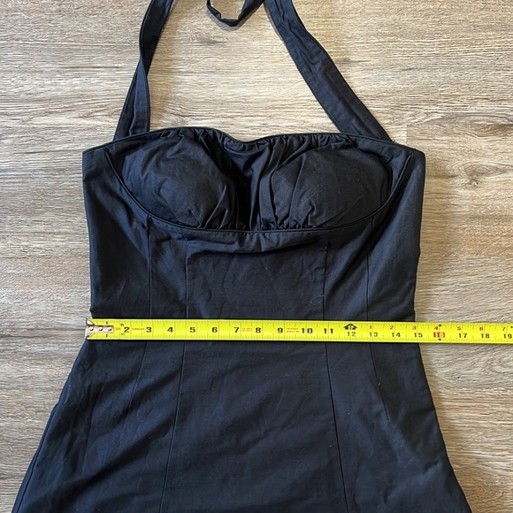 White House Black Market Black and White Strapless Halter Dress Size 6. - Picture 7 of 11